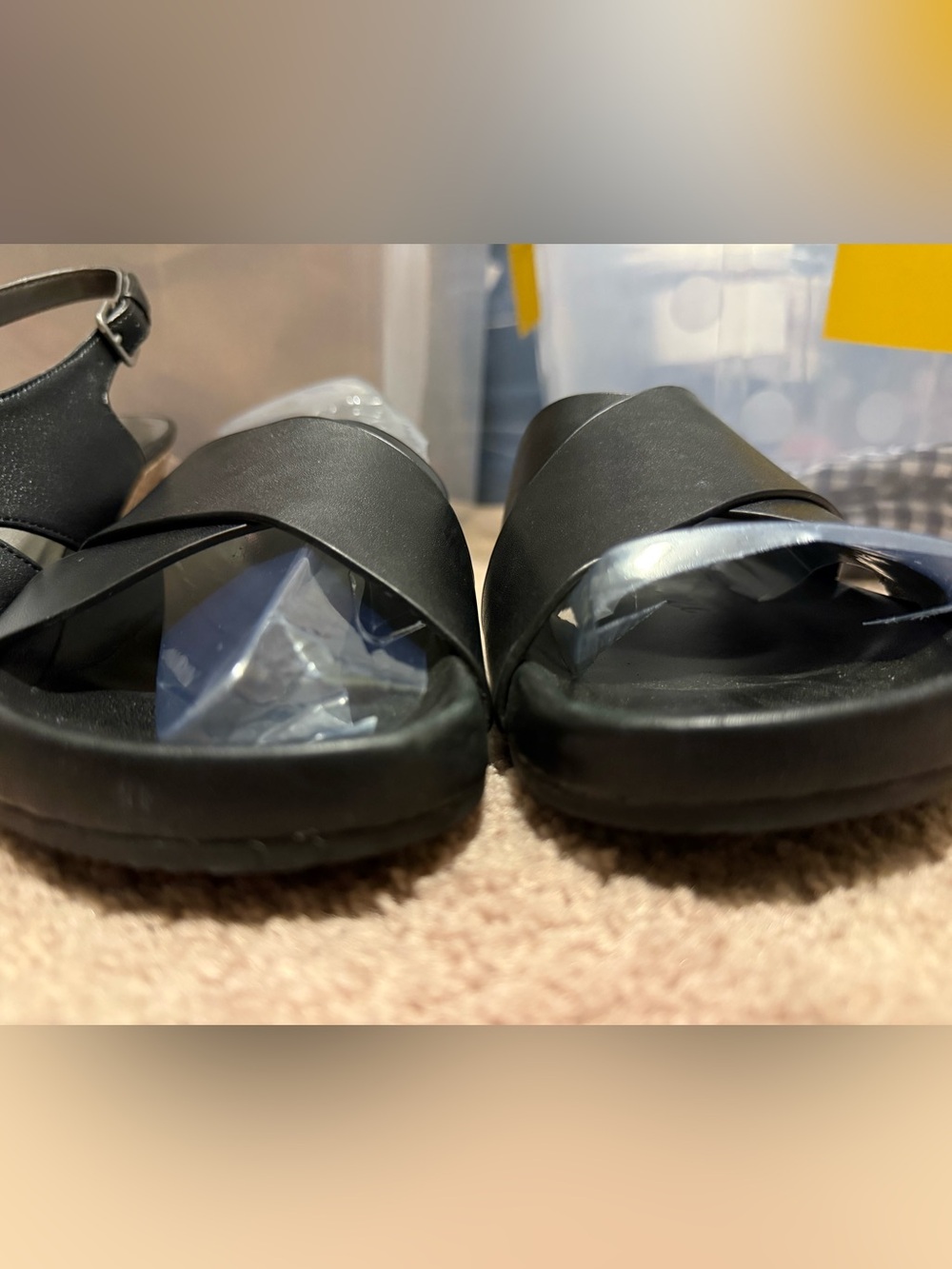 NWOT J.Crew Black Slide Sandals - Sleek Cross Strap Design Never Worn Sz 9 - Picture 10 of 10